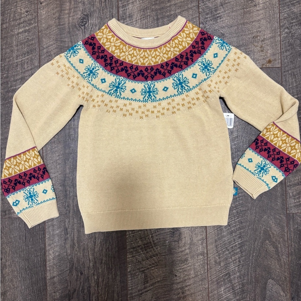 Disney Parks Frozen themed knit sweater Fair Isle
